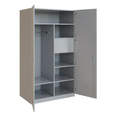 Q 26-100 skříň šatní, 2-dvéřová, 1000x600x1800mm, šedá